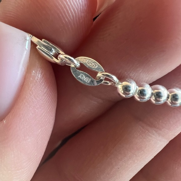 Silver bead bracelet - Picture 3 of 3